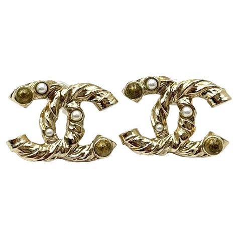 vintage chanel pierced earrings